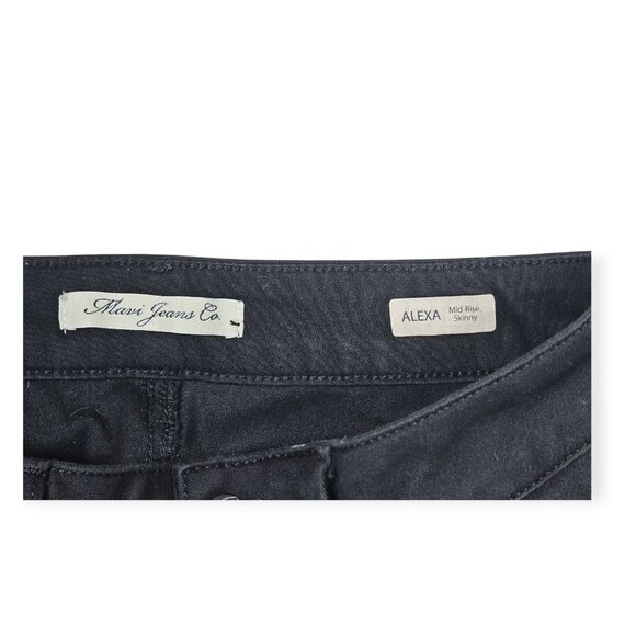 Mavi Jeans "Alexa" Mid-Rise Skinny Jeans - Black Stretch Denim - Picture 7 of 12
